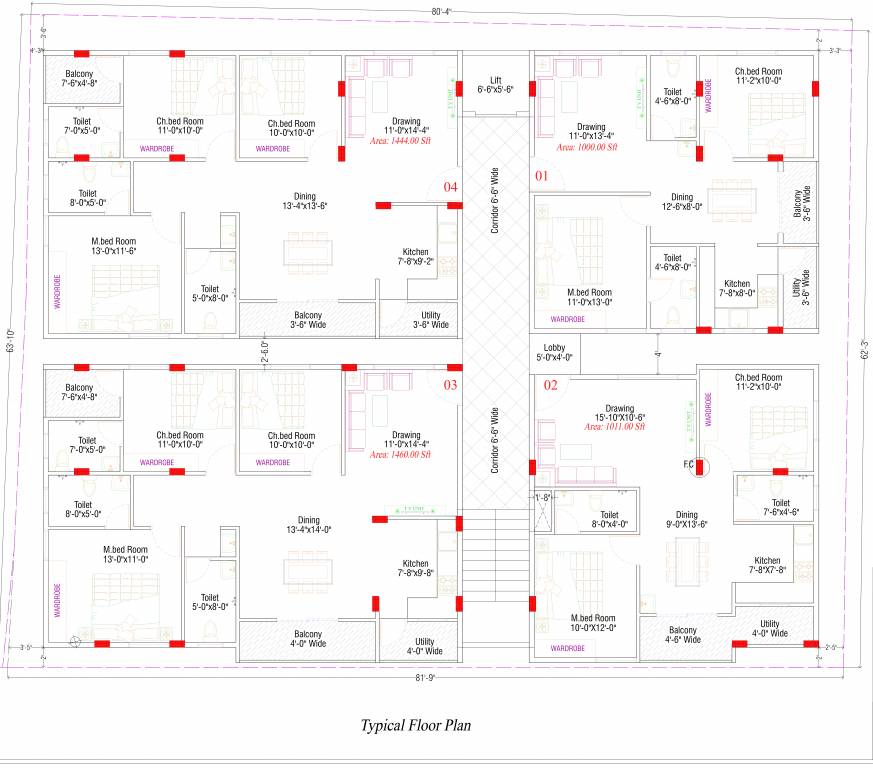  paradise PV Paradise Cluster Plan for Typical Floor