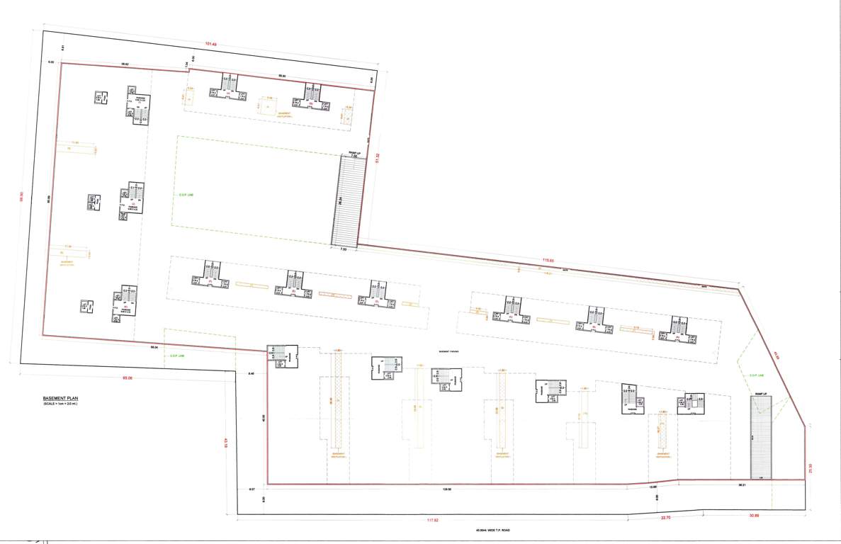 vacanza city Block A, B, C, D, E, F, I, J, K & L Cluster Plan for Basement Floor