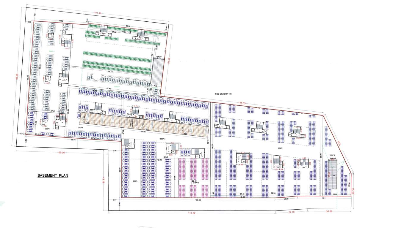 vacanza city Block A, B, C, D, E, F, I, J, K & LCluster Plan for Basement Floor