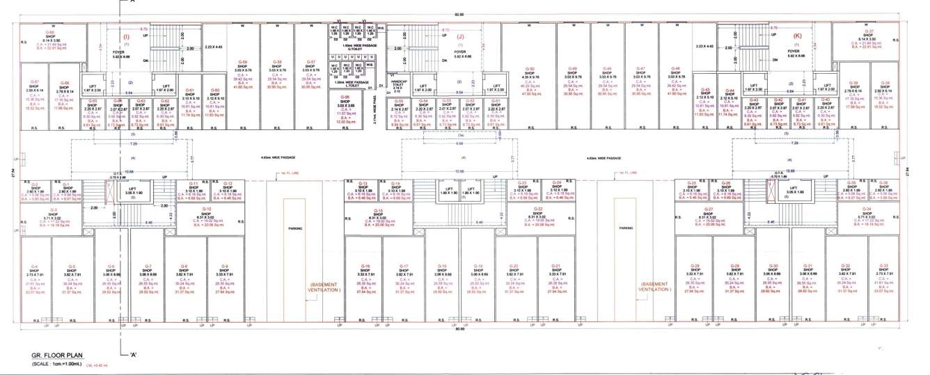 vacanza city Block I, J & K Cluster Plan for ground Floor