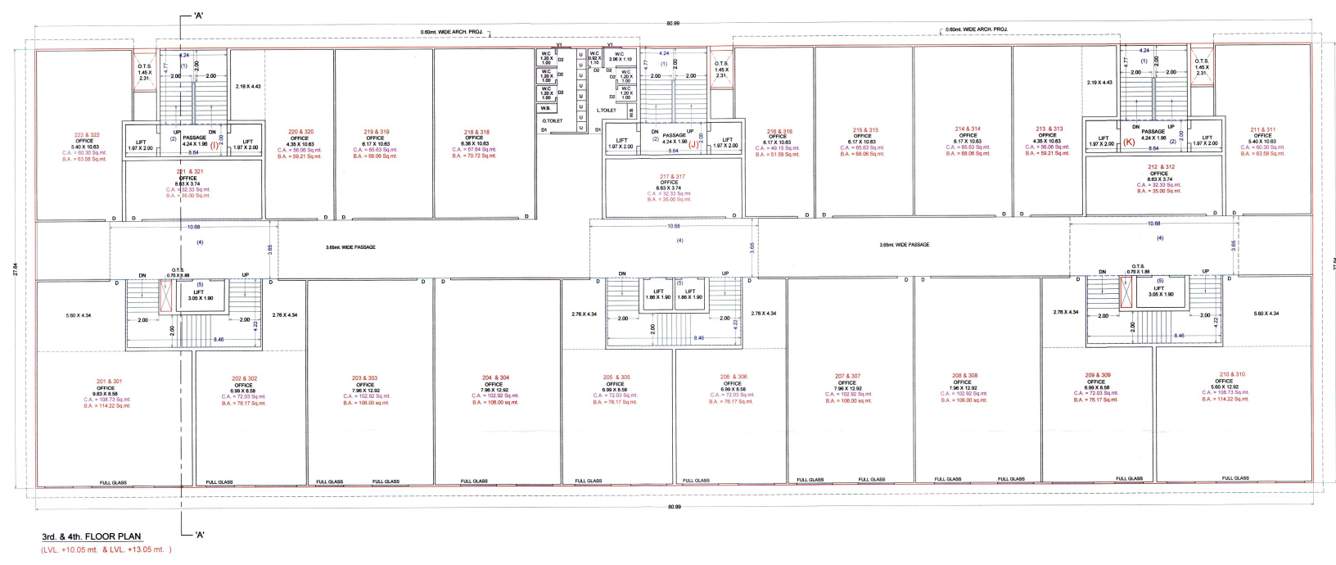 vacanza city Block I, J & K Cluster Plan from 3rd to 4th Floor