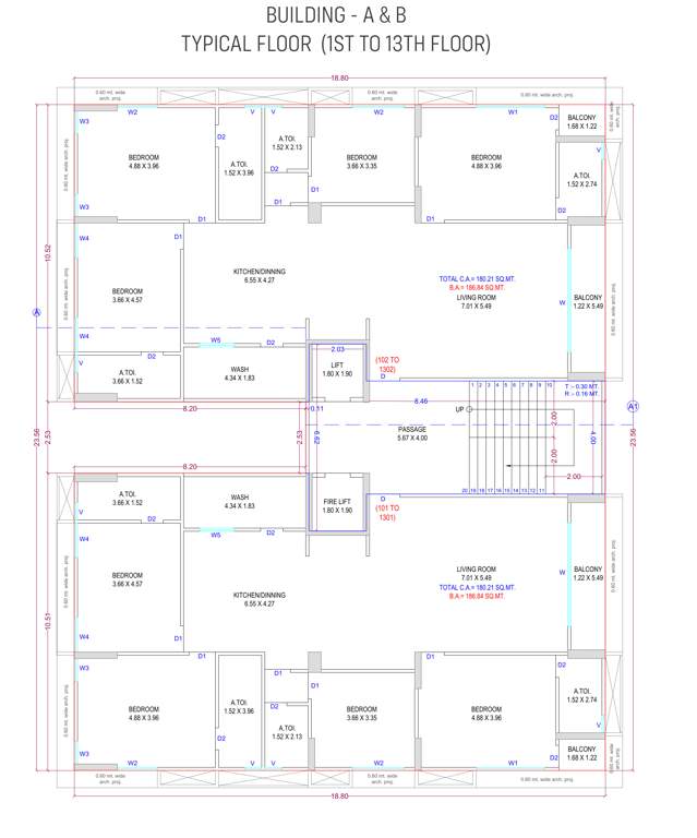  luxuria Block A, B Cluster Plan from 1st to 13th Floor