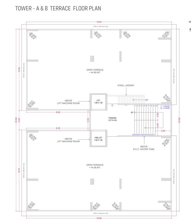  luxuria Block A, B Terrace Plan for ground Floor