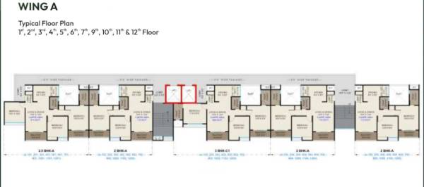  aranyam Block A Cluster Plan from 1st to 12th Floor