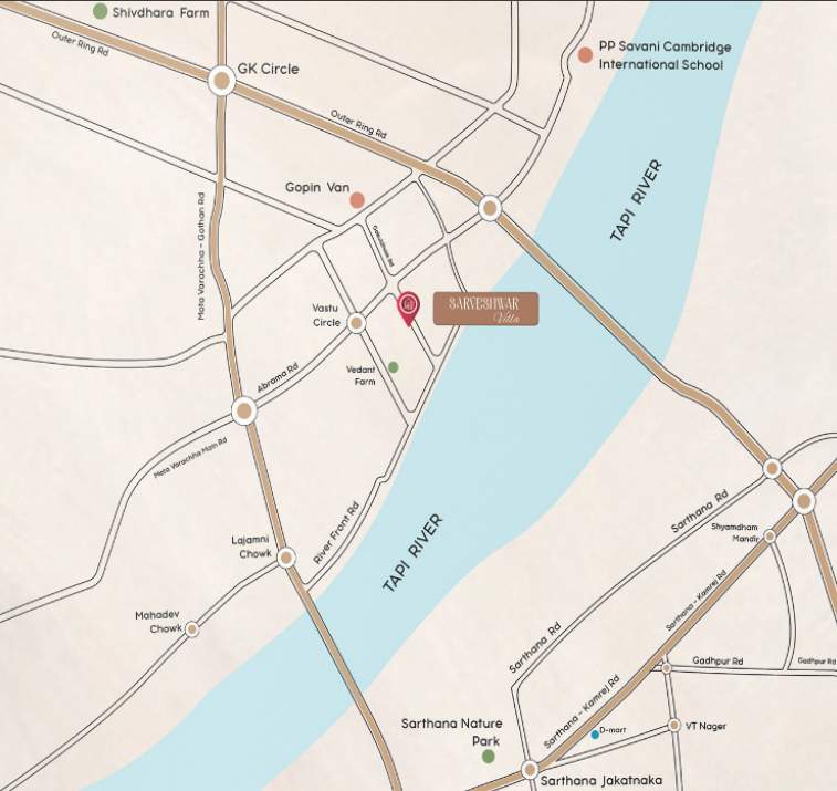  sarveshwar villa Location Plan