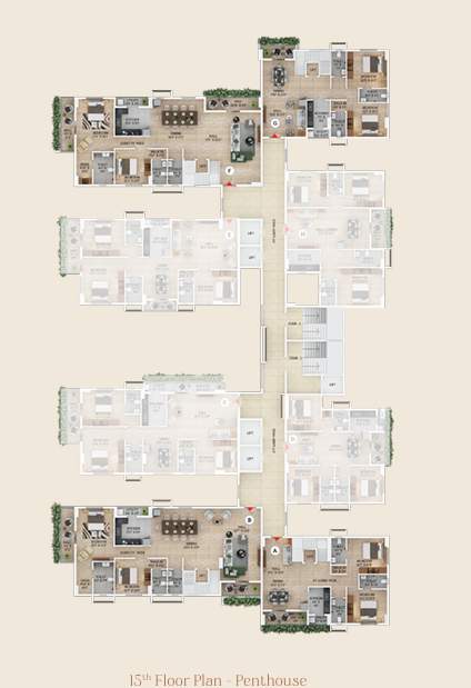  atreya A & B Cluster Plan for 15th Floor