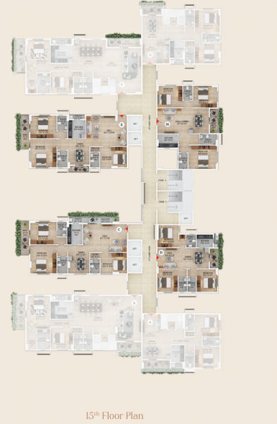  atreya A & B Cluster Plan for 15th Floor