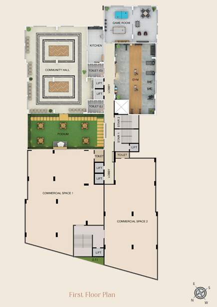  atreya A & B Cluster Plan for 1st Floor