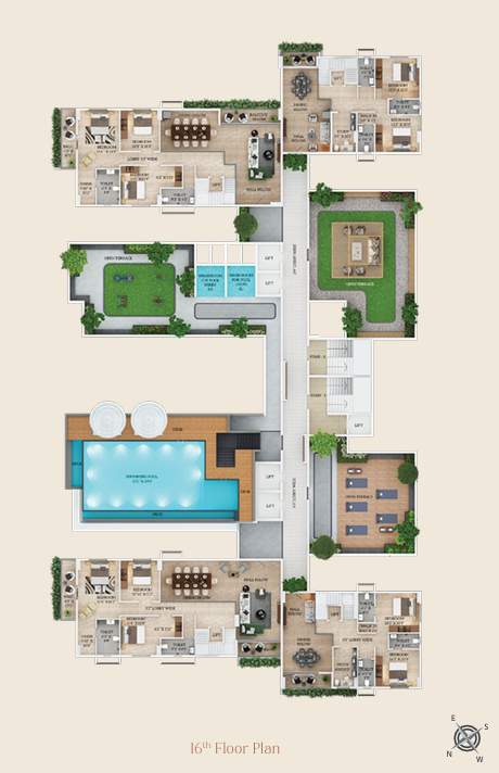  atreya A & BCluster Plan for 16th Floor