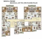  meena-prime Block 2 Cluster Plan from 1st to 4th Floor