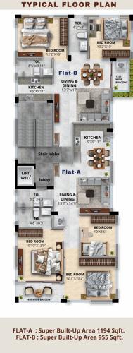  delta-infra-heights-utsav-1117-24-0830 Tower A Cluster Plan from 1st to 4th Floor