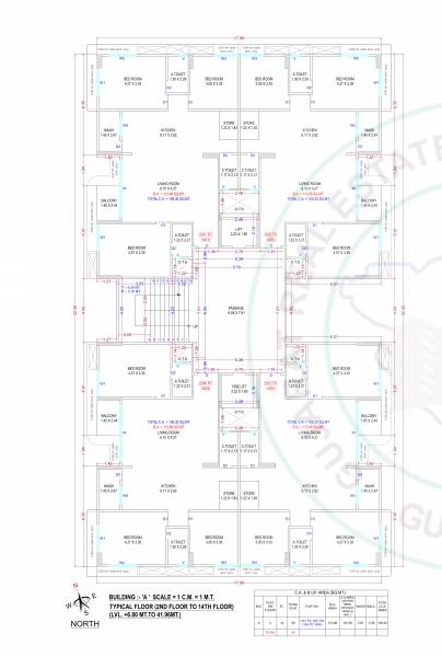  luxuria Block A Cluster Plan from 2nd to 14th Floor