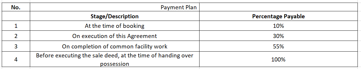 myron-my-home Construction Linked Payment (CLP) Payment Plan