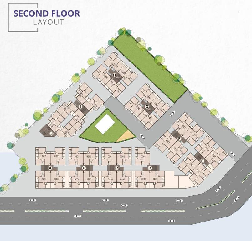  siddhnath park Tower A, B, C, D, E, F, G, H, I, J Cluster Plan for 2nd Floor