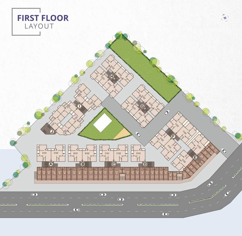  siddhnath park Tower ower A, B, C, D, E, F, G, H, I, J  Cluster Plan for 1st Floor
