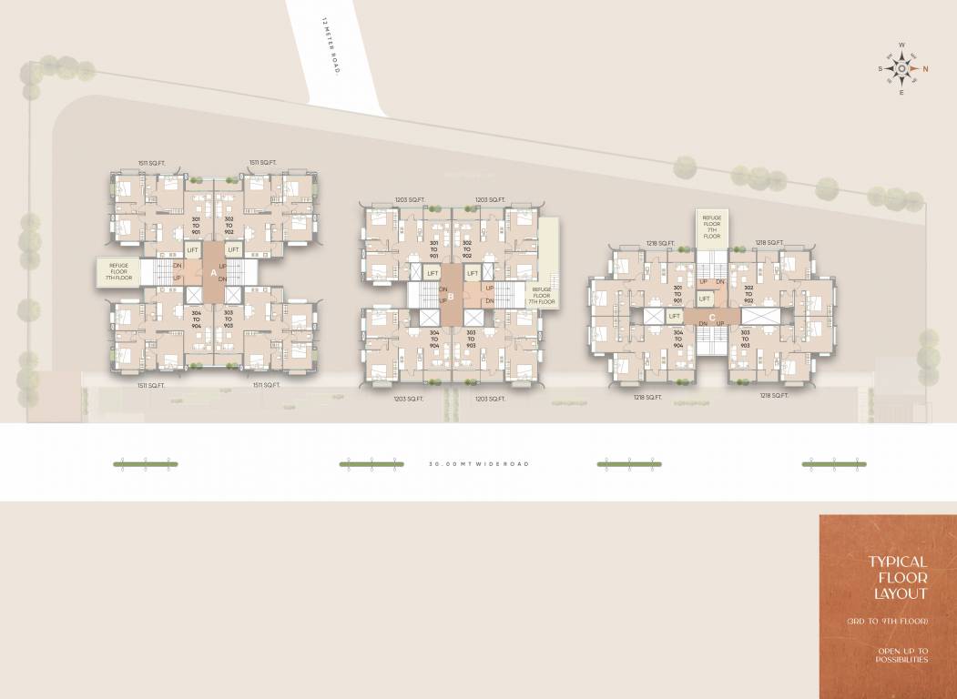  vraj hill view Wing A B C Cluster Plan