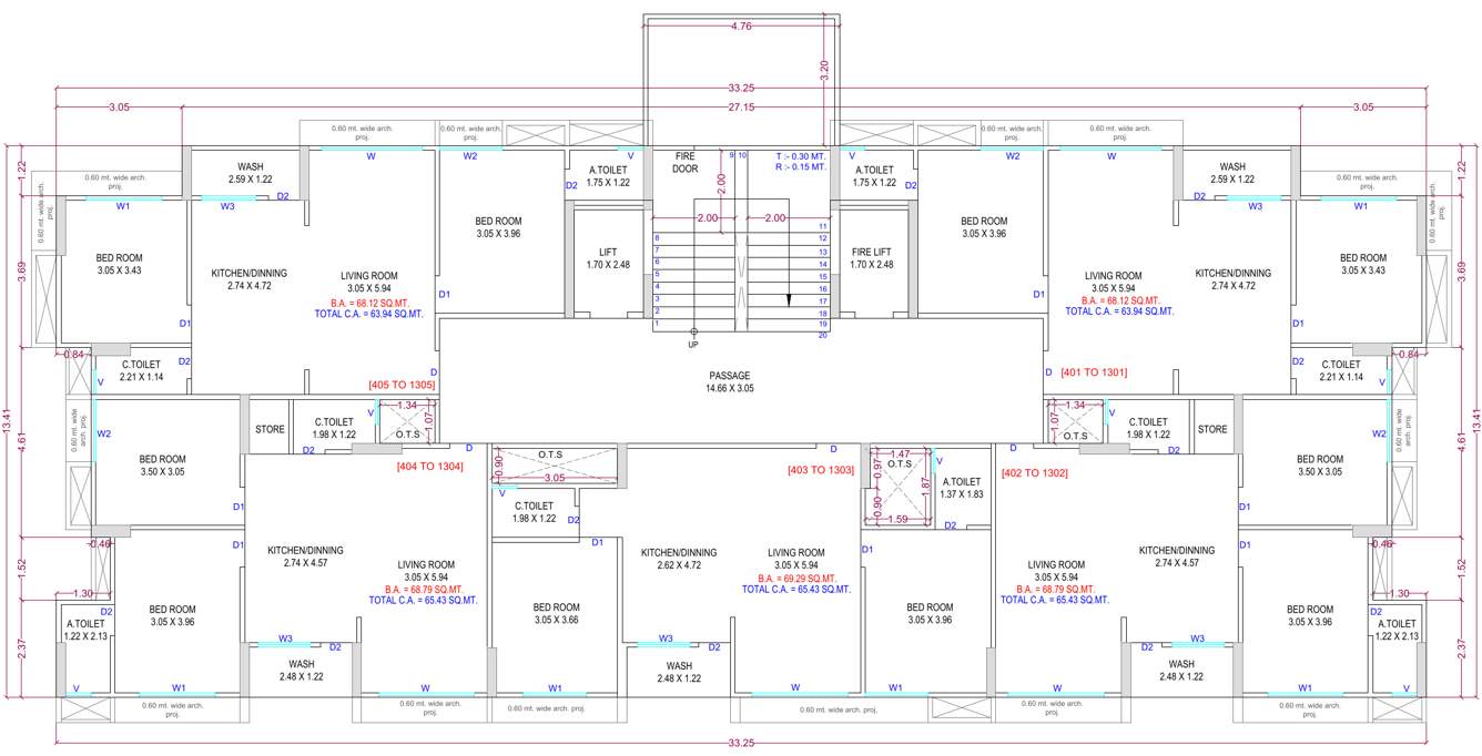  bhagwat desire Block A Cluster Plan from 4th to 13th Floor