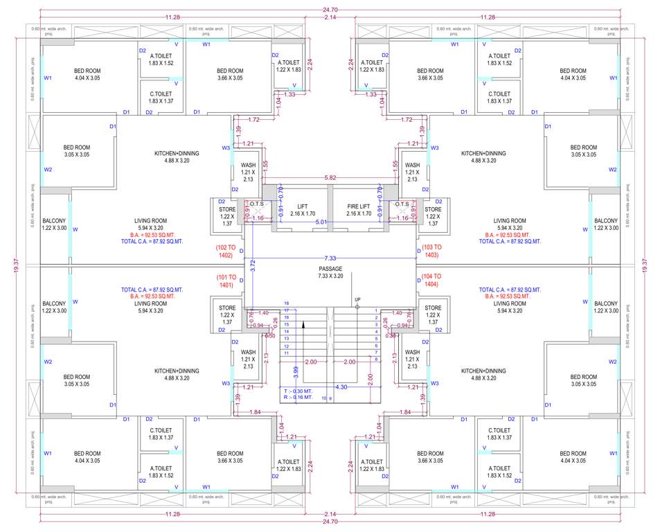  bhagwat desire Block B Cluster Plan from 1st to 14th Floor