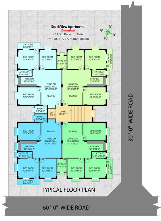  south view apartment South View Apartment Cluster Plan from 1st to 4th Floor