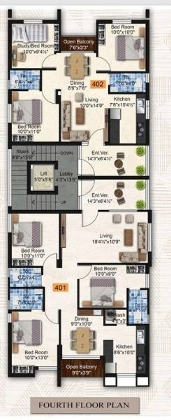  kanakadharaa Kanakadharaa Cluster Plan for 4th Floor