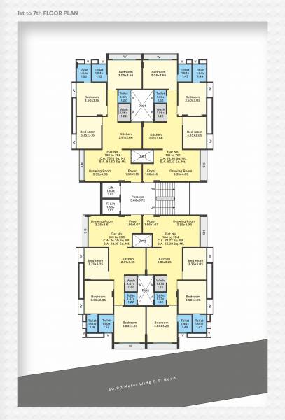 Square Cluster Plan from 1st to 7th Floor square Square Cluster Plan from 1st to 7th Floor