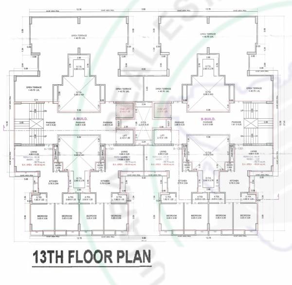  heights A & B Cluster Plan for 13th Floor