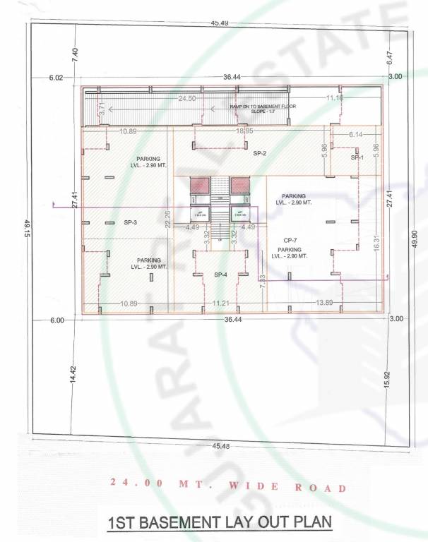  heights A & B Cluster Plan for basment Floor