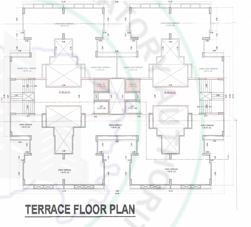  heights A & B Cluster Plan for terrace Floor