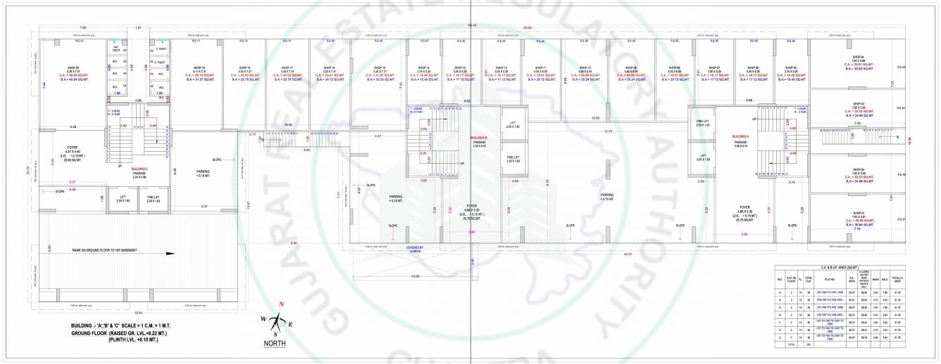 nilkanth heaven Block A,B,C Cluster Plan for ground Floor