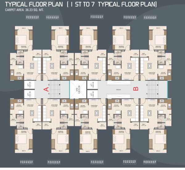  ibrahim-heights Tower A B Cluster Plan from 1st to 7th Floor