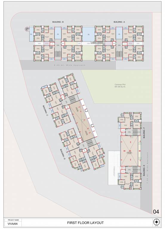  vivaan Block A, B, C, D, E & F Cluster Plan for ground Floor