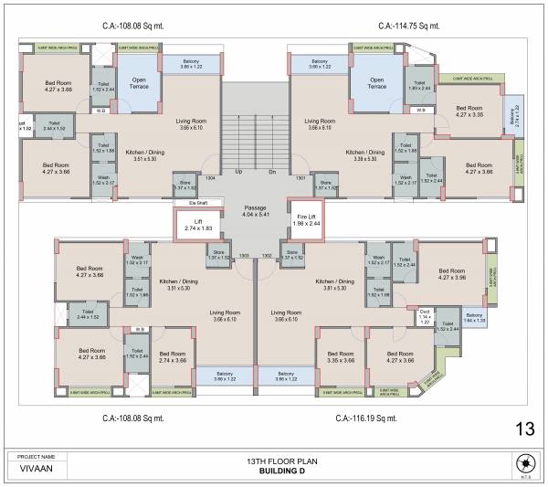  vivaan Block D Cluster Plan for 13th Floor