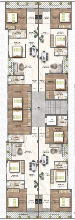  salma residency Salma Residency Cluster Plan from 1st to 4th Floor