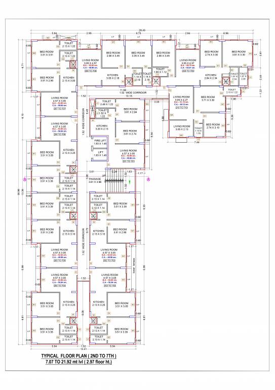  gulshan residency Block A Cluster Plan from 2nd to 7th Floor