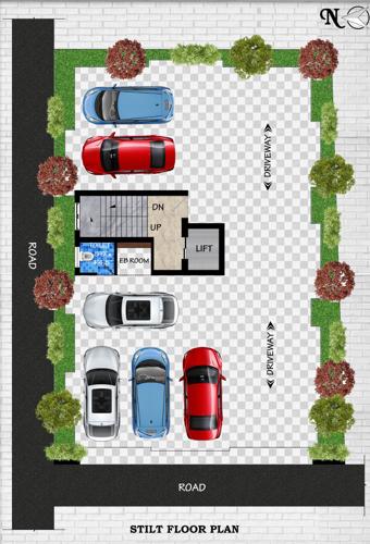  lake-view-apartments Lake View Apartments Cluster Plan for stilt Floor