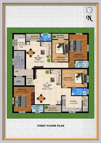  akshaya-flats Akshaya Flats Cluster Plan for 1st Floor
