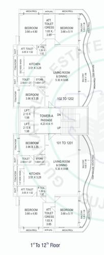  belvista-2 Tower A Cluster Plan from 1st to 12th Floor