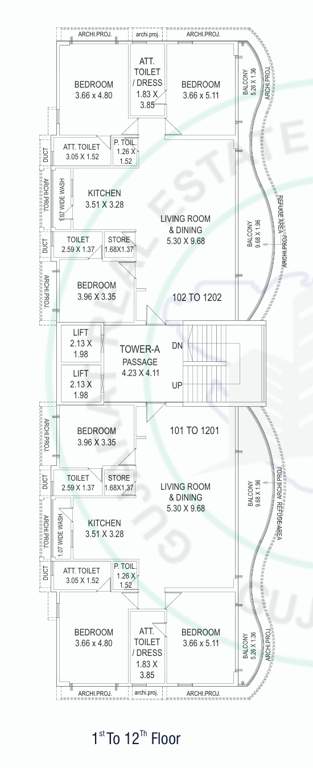 belvista 2 Tower A Cluster Plan from 1st to 12th Floor