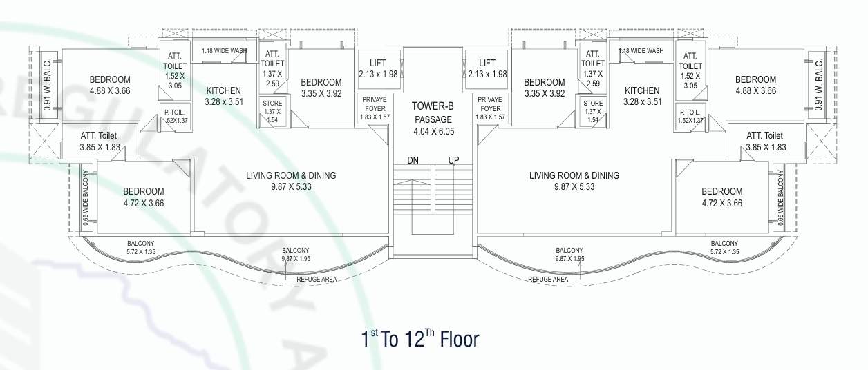 belvista 2 Tower B Cluster Plan from 1st to 12th Floor