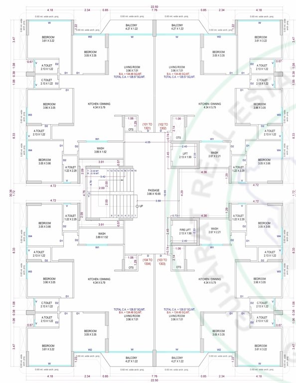 kedar luxuria Block A Cluster Plan from 1st to 13th Floor