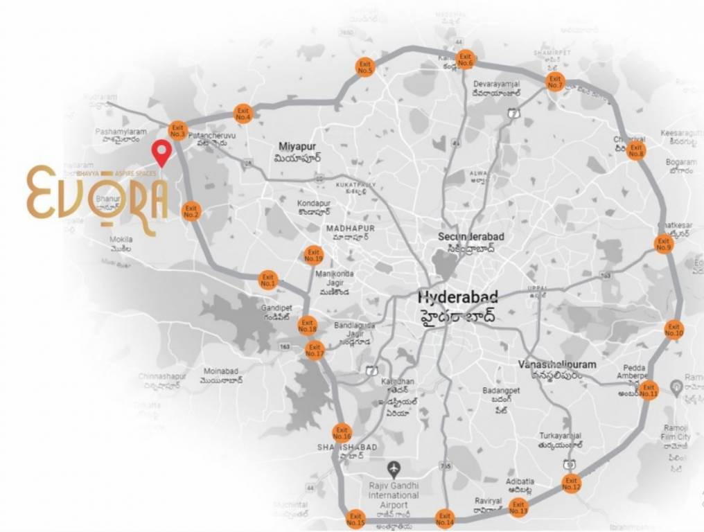  aspire spaces evora villas Location Plan