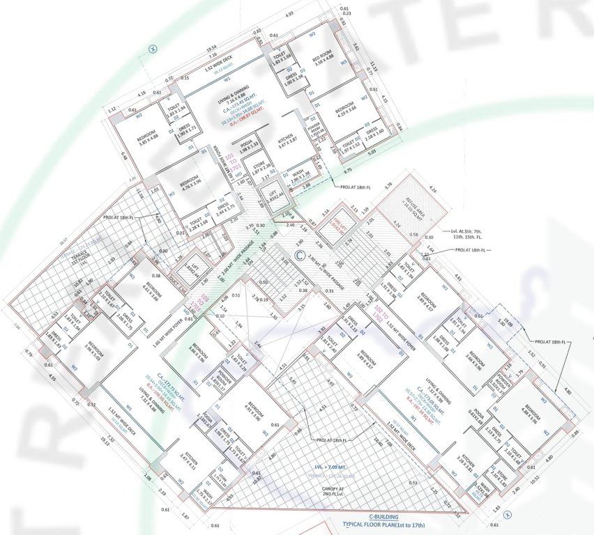  flora park Block C Cluster Plan from 1st to 17th Floor