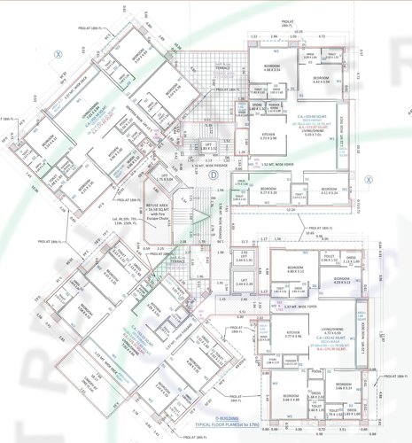  flora-park Block D Cluster Plan from 1st to 17th Floor