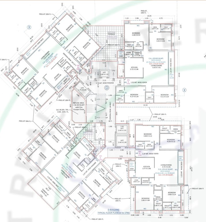  flora park Block D Cluster Plan from 1st to 17th Floor