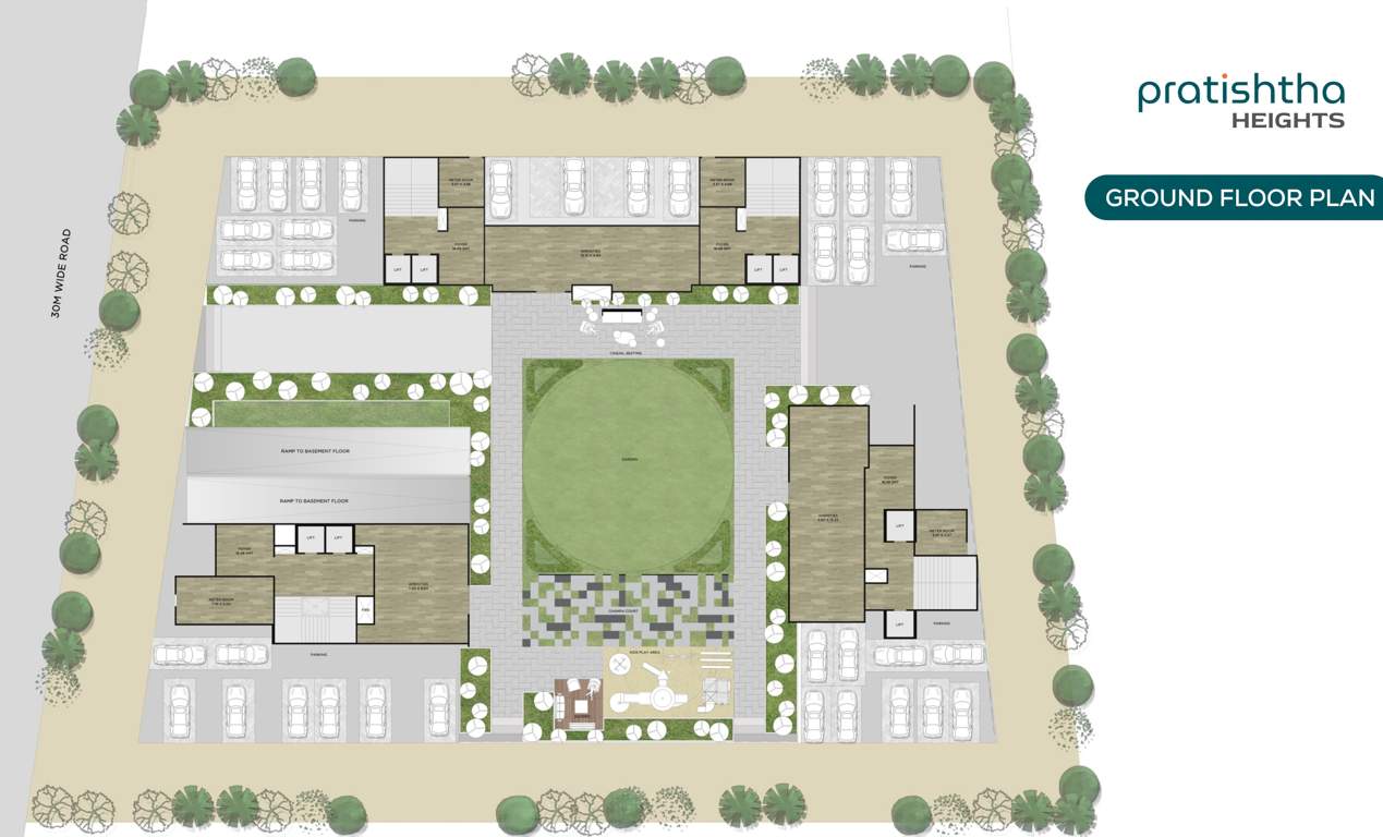  heights Block A,B,C,D Cluster Plan for ground Floor