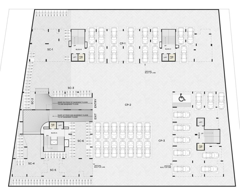 heights Block A,B,C,D Cluster Plan For Lower Basement