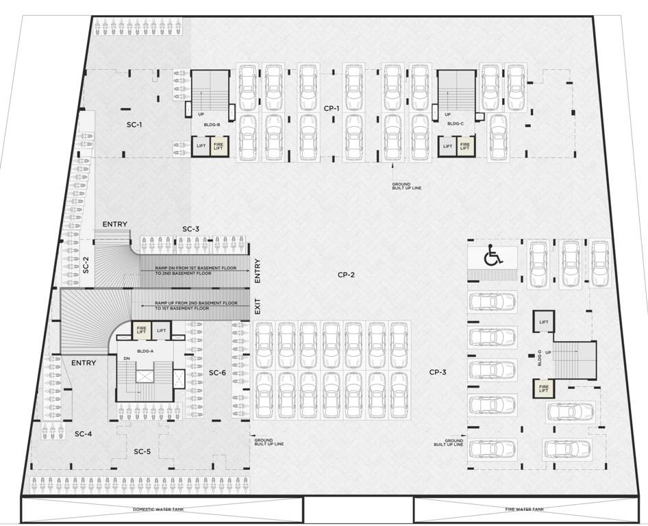  heights Block A,B,C,D Cluster Plan For Upper Basement