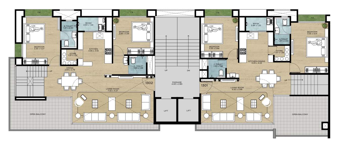  heights Block B Cluster Plan for 13th Floor