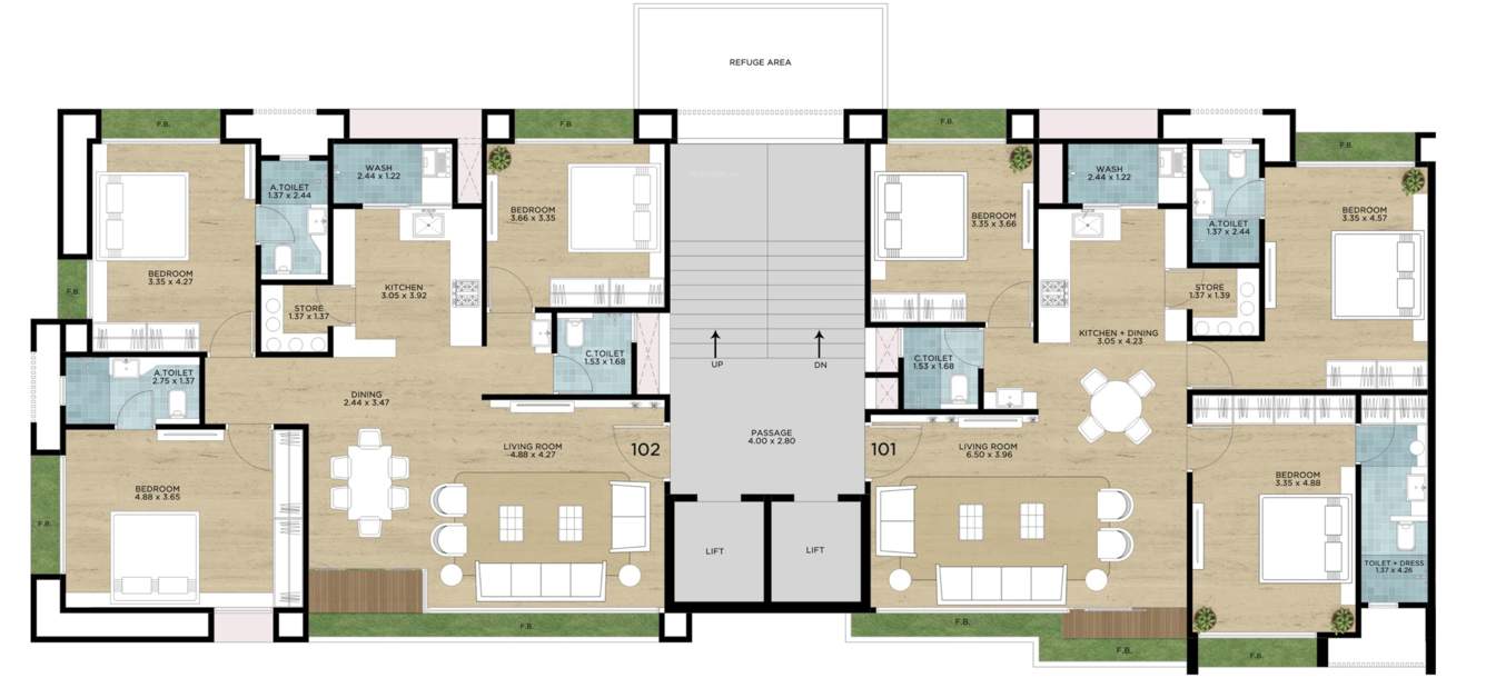  heights Block B Cluster Plan for 1st Floor