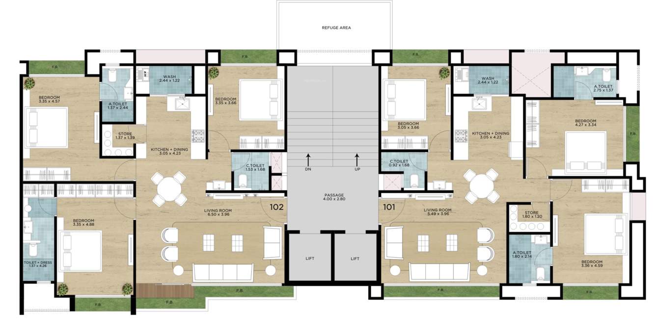  heights Block C Cluster Plan for 1st Floor